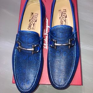 Ferragamo Mason 3 exotic lizard leather